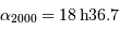 \alpha_{2000}= 18 {\,\mathrm{h}} 36.7