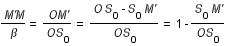 M'M/beta =OM'/OS_0 =(O*(S_0) - (S_0)*M')/OS_0=1  -  (S_0)*M'/OS_0 