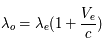 \lambda_o = \lambda_e (1+\frac{V_e}{c})