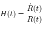 H(t) = \displaystyle\frac{\dot R(t)}{R(t)}