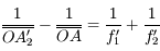 \frac{1}{\overline{OA'_2}} - \frac{1}{\overline{OA}} = \frac{1}{f'_1} +  \frac{1}{f'_2}