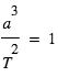 a^3/T^2=1