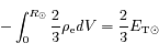 -\int_0^{R_{\odot}}\frac{2}{3}\rho_{\rm e}dV=\frac{2}{3}E_{\rm T\odot}