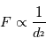 F \propto \frac{1}{d_^{2}}