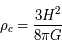 \rho_{c} = \frac{3H^2}{8\pi G}