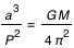 a^3/P^2=G*M/(4*pi^2)