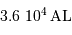 3.6~10^4 {\,\mathrm{AL}}