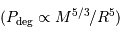 ( P _{\mathrm{deg}} \propto M^{5/3} / R^5)